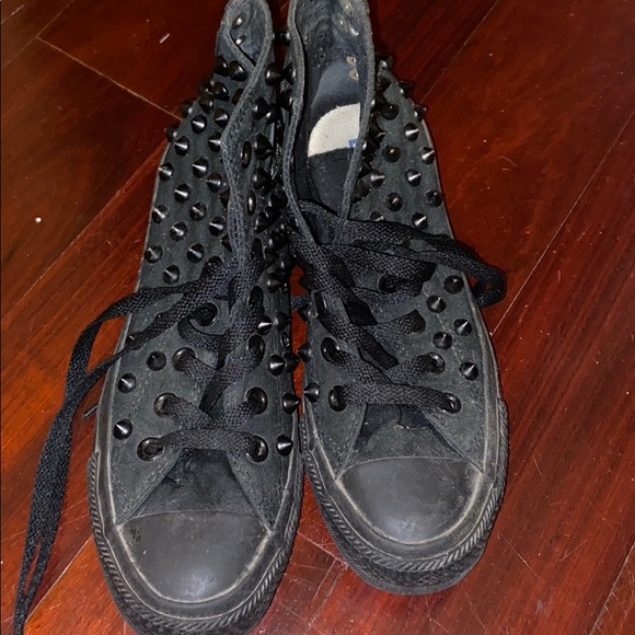 black studded converse